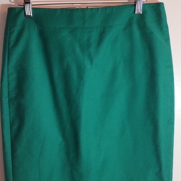 J Crew Womens No. 2 Pencil Skirt Size 4 Green Cotton Blend Career Church Office - Picture 2 of 10